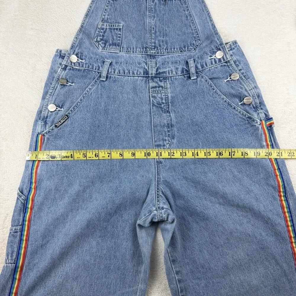 VTG 90's Retro Vasco Jeans‎ USA Women's Rainbow Carpenter Overalls Sz M PRIDE